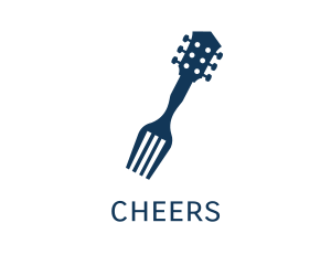 Latino - Guitar Fork Food Music Restaurant logo design