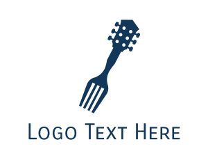 Guitar Fork Food Music Restaurant Logo