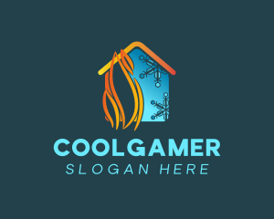 Sustainability - House Heating & Cooling logo design