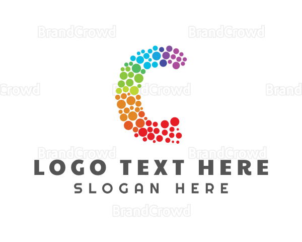 Colorful Rainbow Letter C Logo