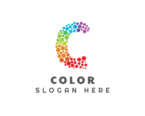 Colorful Rainbow Letter C logo design