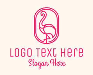 Sauna - Pink Flamingo Bird logo design