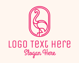 Sauna - Pink Flamingo logo design