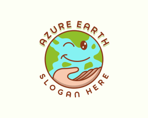 Earth Hand Globe logo design