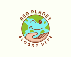 Earth Hand Globe logo design