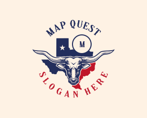 Longhorn Cattle Texas  logo design