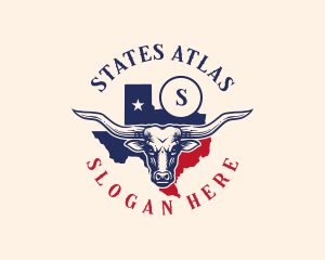 Longhorn Cattle Texas  logo design