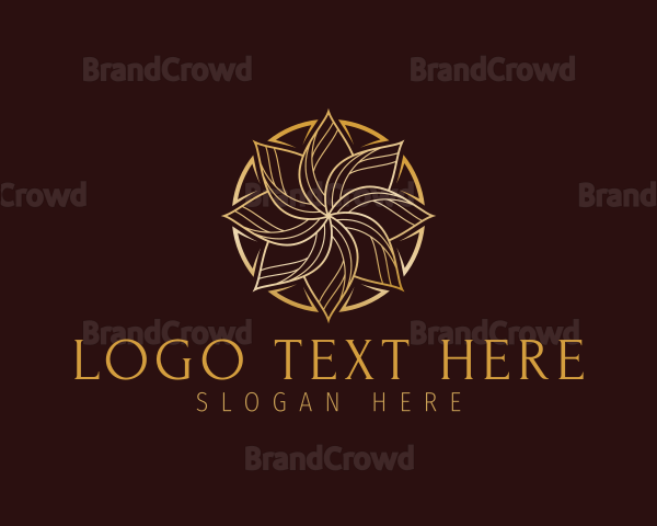 Flower Gold Business Logo