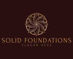 Flower Gold Business Logo