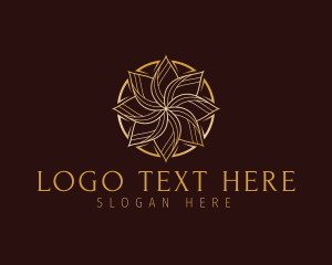 Flower Gold Business Logo