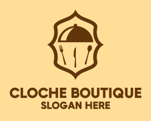 Culinary Catering Cloche Badge logo design