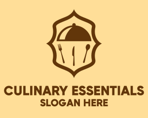 Culinary Catering Cloche Badge logo design