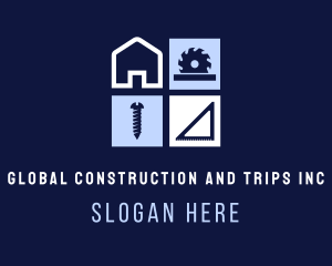 House Carpentry Builder Construction logo design