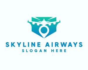 Airliner - Airplane Travel Location logo design