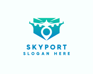 Airport - Airplane Travel Location logo design