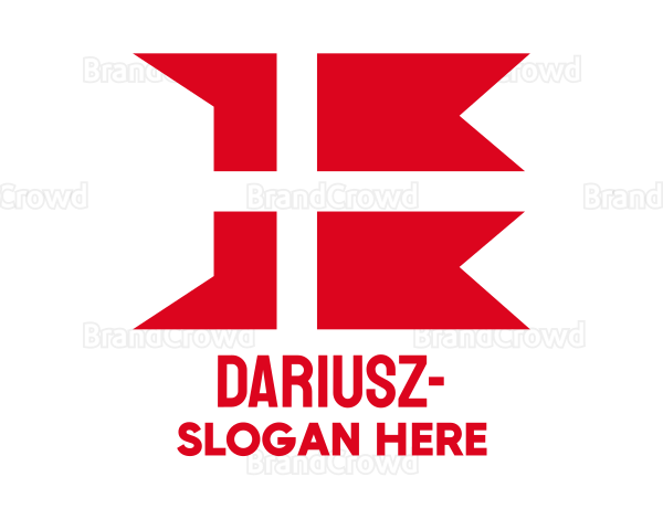 Red Denmark Flag Logo