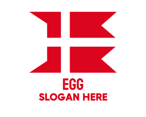 Red Denmark Flag  Logo