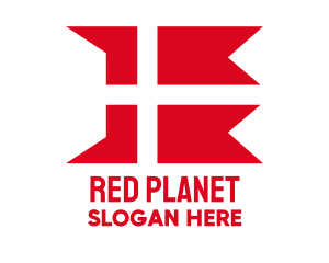 Red Denmark Flag  logo design