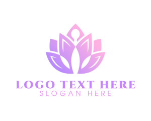 Holistic - Yoga Lotus Meditation logo design