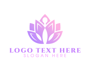 Meditation - Yoga Lotus Meditation logo design