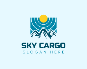 Mountain Sky Sun logo design