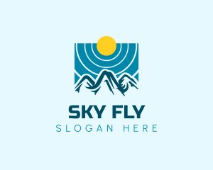 Mountain Sky Sun logo design