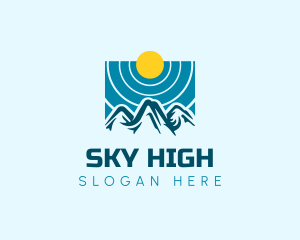 Mountain Sky Sun logo design