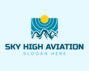 Mountain Sky Sun logo design