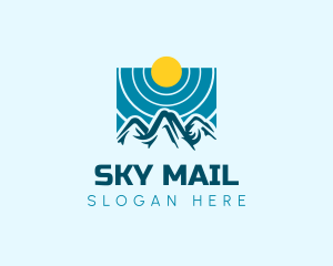 Mountain Sky Sun logo design