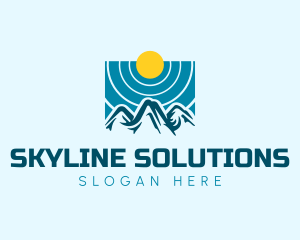 Mountain Sky Sun logo design