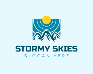 Mountain Sky Sun logo design