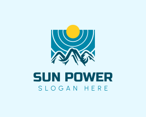 Mountain Sky Sun logo design