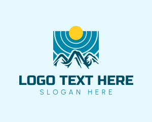 Level - Mountain Sky Sun logo design