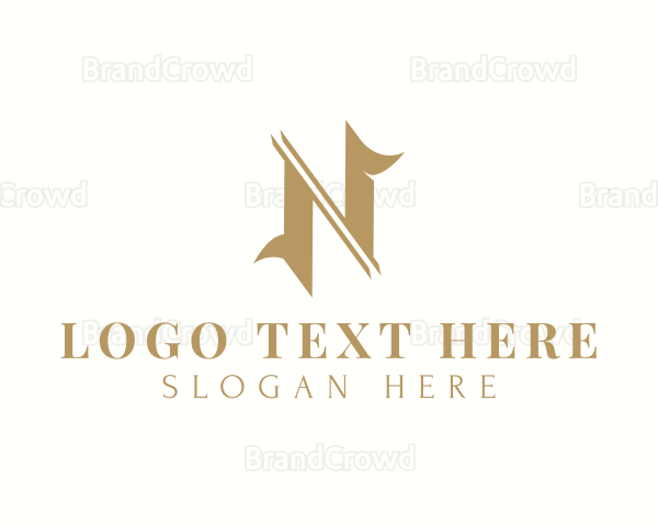 Gothic Luxury Business Letter N Logo