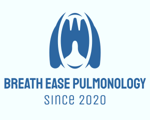 Pulmonology - Blue Respiratory Lungs logo design