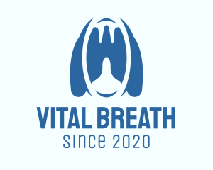 Lung - Blue Respiratory Lungs logo design