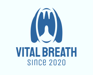 Breathing - Blue Respiratory Lungs logo design