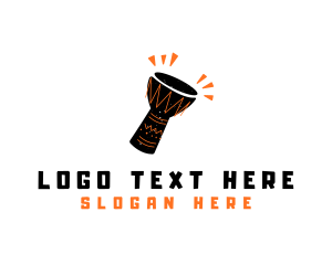 Percussion - Djembe African Music logo design