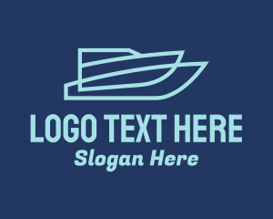 Vacation - Blue Speed Boat logo design