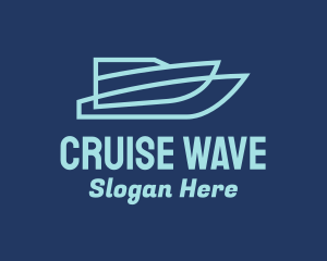 Cruiser - Blue Speed Boat logo design