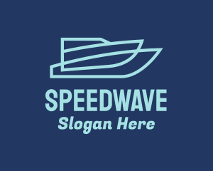 Motorboat - Blue Speed Boat logo design