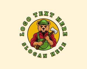 Craftman - Bear Axe Logging logo design