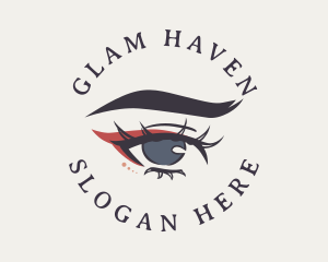 Glam - Retro Glam Eyelashes logo design