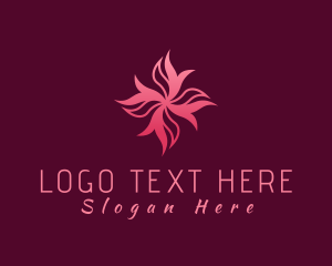 Gift Wrapping - Abstract Gradient Flower logo design