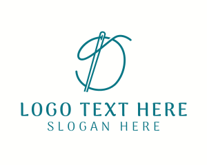 Sew - Needle Thread Letter D logo design