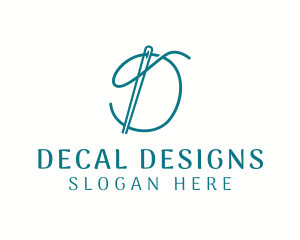 Needle Thread Letter D logo design