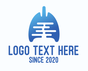 Breathing - Blue Gradient Respiratory Lungs logo design
