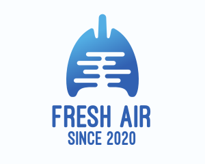 Blue Gradient Respiratory Lungs logo design