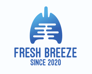 Blue Gradient Respiratory Lungs logo design