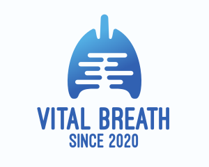 Blue Gradient Respiratory Lungs logo design